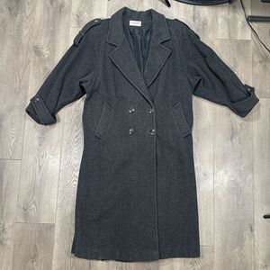 Vintage Concept Long Wool Coat Trench Belted Women’s Size 13 Made In USA